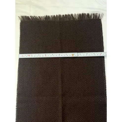 Womens Chocolate Brown Fringed Wool Blend 49in Scarf SKU 7142