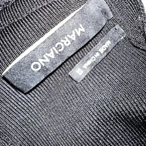 Marciano By Guess Black Mini Flapper Bodycon Fringe Plunge Dress XS Extra Small