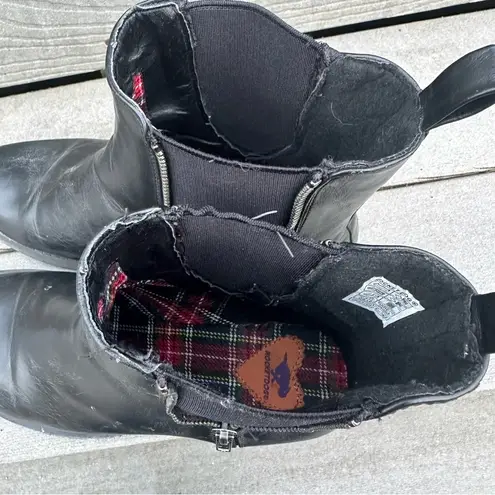 Rocket Dog Black Faux Leather Synthetic Casual Ankle Boots w/ Zipper Elastic