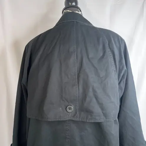 London Fog Black Union Made Wool Lined Classic Long Trench Coat Size 8 Regular - Image 6