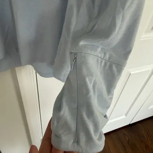 Title Nine Grace Shirt Womens XL Blue Heather Long Sleeve Ruched Gorpcore Hiking