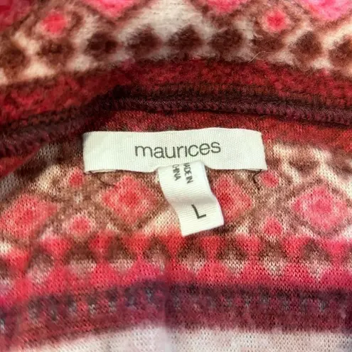 Maurice's Women’s Maurice’s red geo print quarter zip fleece sweatshirt thumbnail 7