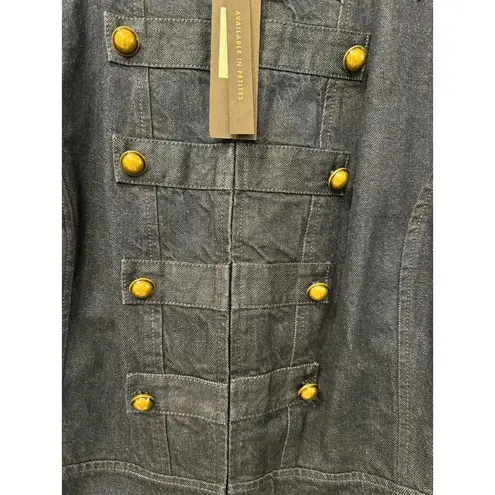 Banana Republic  $168 Military NWT Dark Blue Denim Structured Jacket Large