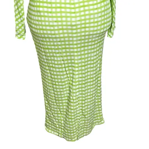 Jacquemus Nodi Gingham Cutout Midi Dress Size 2 Light Green Stretch