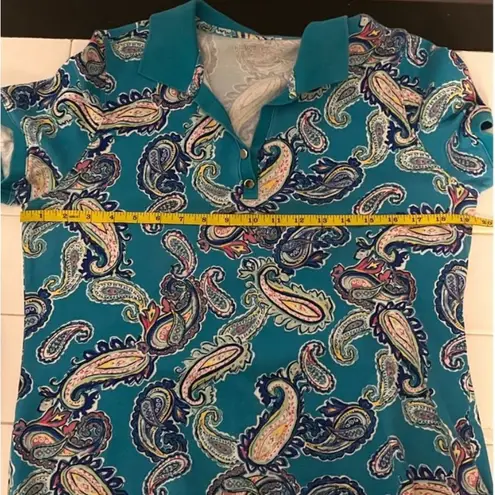 kim rogers Short Sleeve Multicolored Paisley Top by