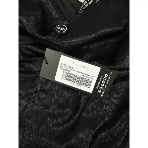 Club L - Galaxy Shimmer Cowl Neck Maternity Maxi Dress in Black