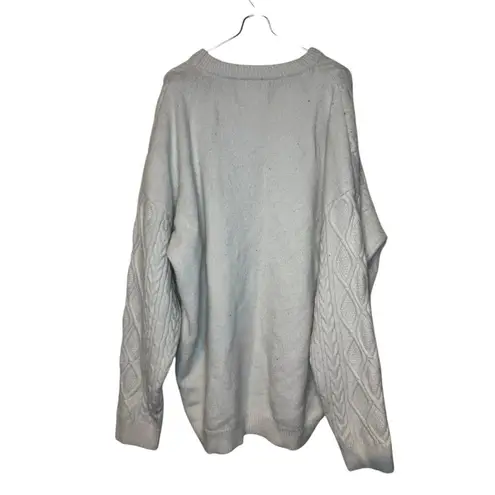 Aelfric Eden Aelifric Eden Women's Sweater Cable Knit Pullover Long Sleeve Oversized White XL