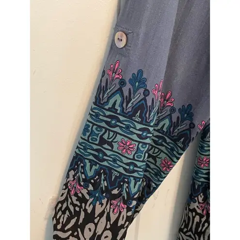Plenty By Tracy Reese Bohemian Blue Lightweight Tunic size Medium