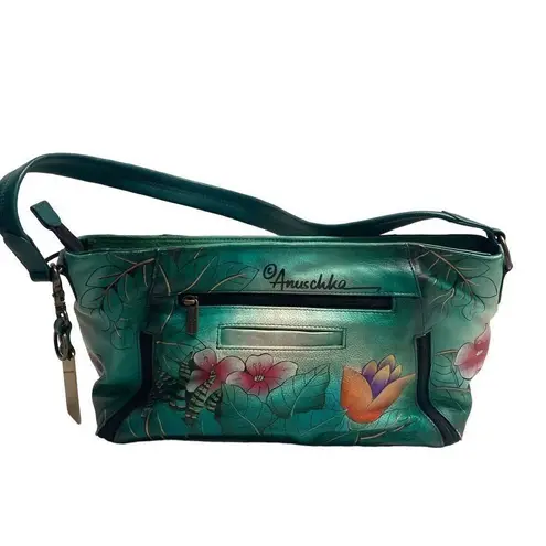 Anuschka Women’s Hobo Tote Bag 13X4X8 Multicolored Genuine Leather Hand Painted