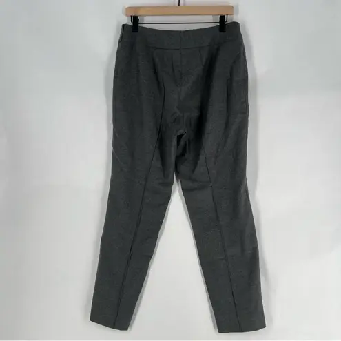 Escada Flannel Ponte Knit Virgin Wool Cashmere Blend Side Zip Tapered Leg Pants Gray Size L