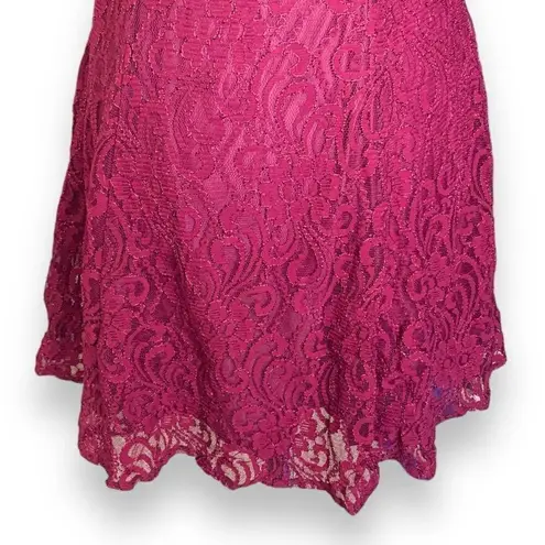 Vintage All That Jazz Slip Dress Burgundy Floral Lace Cocktail Sleeveless Mini Red Size XS