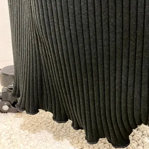 Necessary Objects Black ribbed knit maxi dress, women's large stretchy sleeveless scoop neck maxi