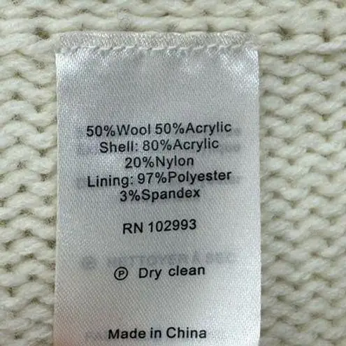 Kaufmanfranco Cream Wool Blend Knit Vest Faux Fur Collar Sleeveless Medium M