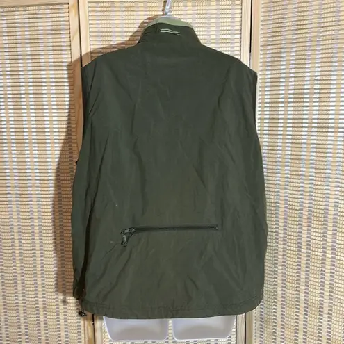 Catalina Vintage 1990s Y2K Olive Green Zip Front Lined Cargo Vest Ladies XL