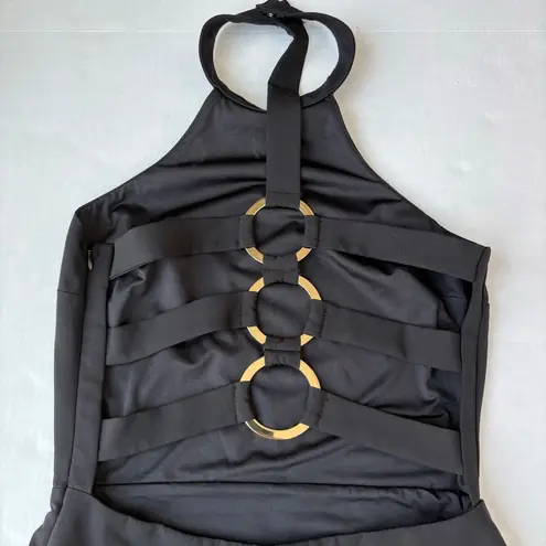 NBD  Fiona Dress black strappy open back small fitted open back