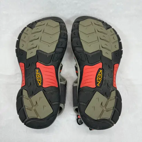 Keen Waterproof Water Newport Hiking Sandals Shoes Gray Orange Accent Size 8