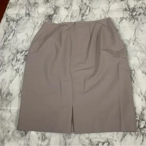 Lafayette 148  Virgin Wool Taupe Brown pencil Skirt size 2