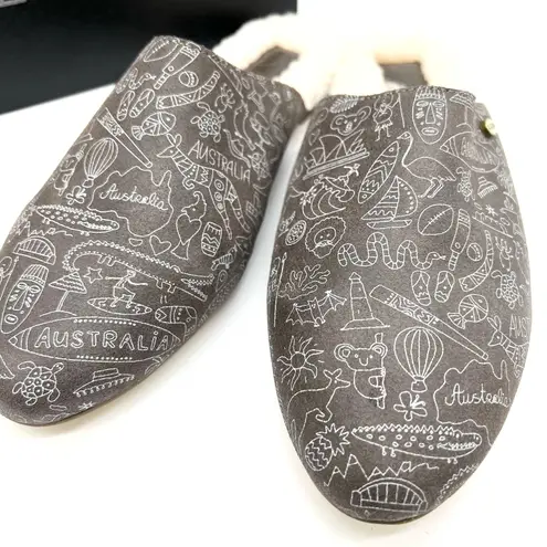 NEW Australia Luxe Collective Womens 10 Marcos Mule Gray Leather Shearling