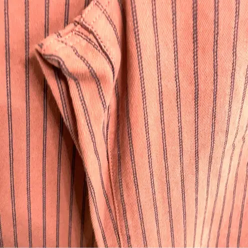 NYDJ Womens Pants Rust Orange Pinstripe Cropped Flare Size 6