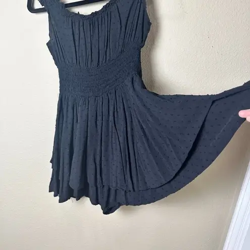 Urban Outfitters Swiss Dot Black Romper Size Small Shorts Skort