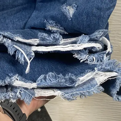 Flamingals Jeans Women's 2XL 37x26 Wide Leg Ankle Raw Edge Distressed Beachy Blue Size undefined