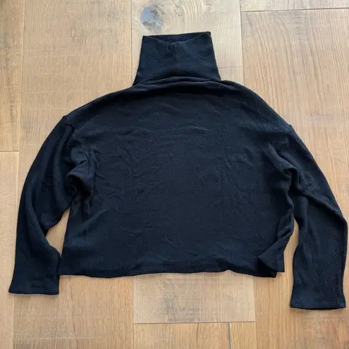 Enza Costa Black Turtleneck Sweater Size M