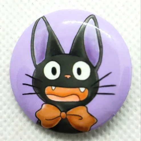 Kiki's Delivery Service Studio Ghibli Jiji Button Pin Purple