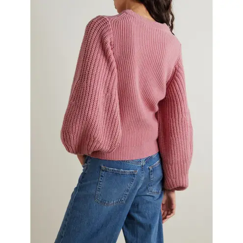 STAUD Pink Aura ribbed wool-blend sweater sz Medium
