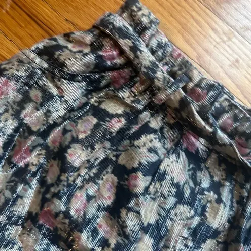 Staring At Stars Anthropology Floral Black Shorts