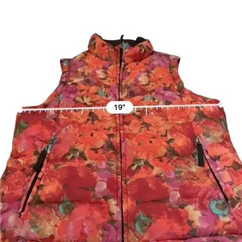 Eddie Bauer Puffer Vest Women’s Size Medium Multicolor Floral Goose Down