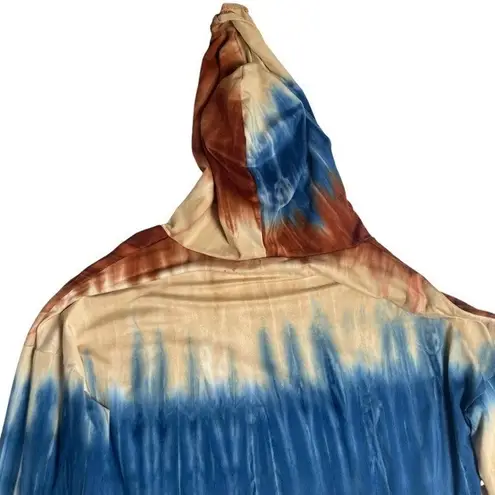 Blumin Unisex Tie Dye Long Sleeve Hippie Boho Kangaroo Pocket Hoodie Medium Blue
