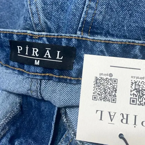 NEW Piral Women's Blue High Waisted Straight Bootcut Slit Denim Jeans Size M Size M