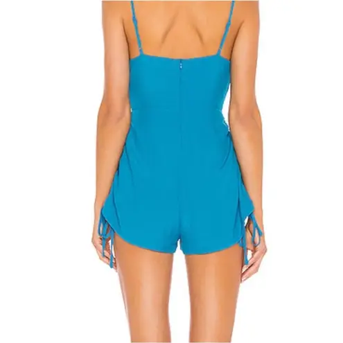 superdown  Serene Ruched Cami Romper In Teal - Image 2