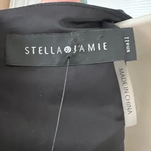 Stella & Jamie Black Mesh Panel Bodycon Dress Small Long Sleeve Cut