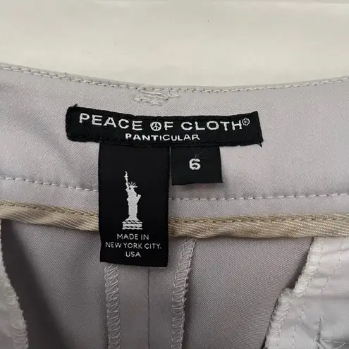 Peace of Cloth Bermuda Womens Short Sz 6 Preppy Career Stretch Cuff Trouser Gray