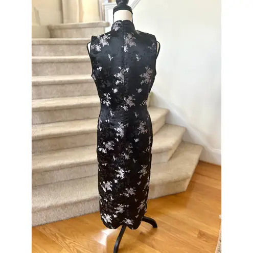 Robbie Bee Vintage Y2k Black Lavender Silver Qipao Kimono Fairy Whimsigoth Dress