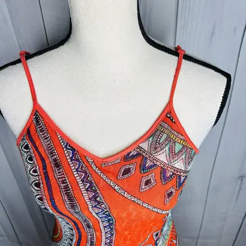 Fire Los Angeles Bohemian Summer Maxi Dress Sleeveless Sz S Spaghetti Straps