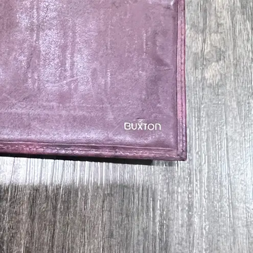 Buxton Heiress Organizer Clutch Wallet Top Grain Cowhide Leather In Wine Red