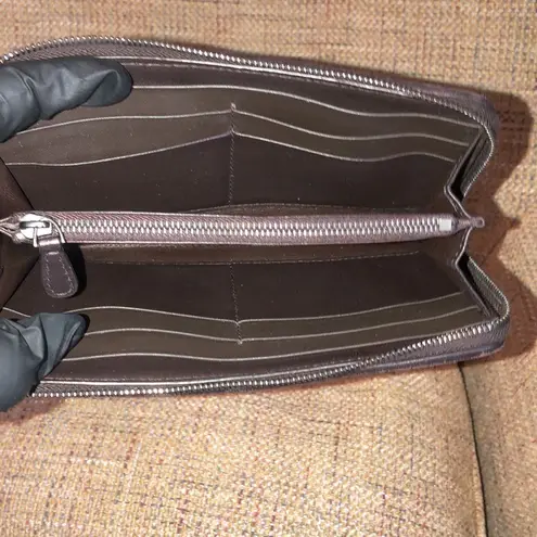 Bottega Veneta Brown Intrecciato Weave Lambskin Full Zip Long Wallet Clutch