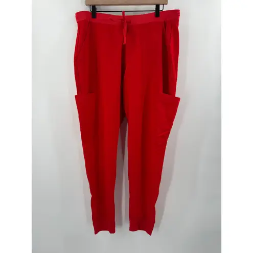 Mandala Scrub Joggers Women's Large Red Medical Comfort Multi