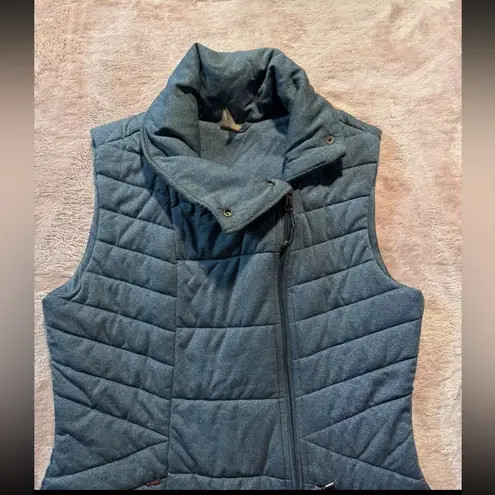 Calia by Carrieā Underwood Asymmetrical Zip Quilted Puffer Vest Gray Sz Xsmall