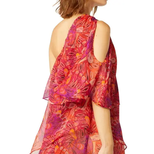 MISA Los Angeles One Shoulder Araya Asymmetric Flutter Ethereal Dress NWT L $410