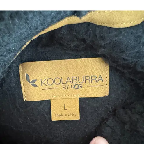 Koolaburra by Ugg Brushed Back Sherpa Cozy Vest Dark Night Black Large NWOT