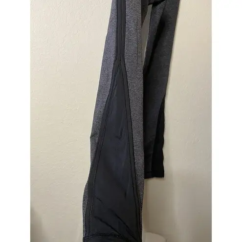 Lululemon Run Pace Tight Heathered Deep Coal back Zipper pocket Leggings sz 4