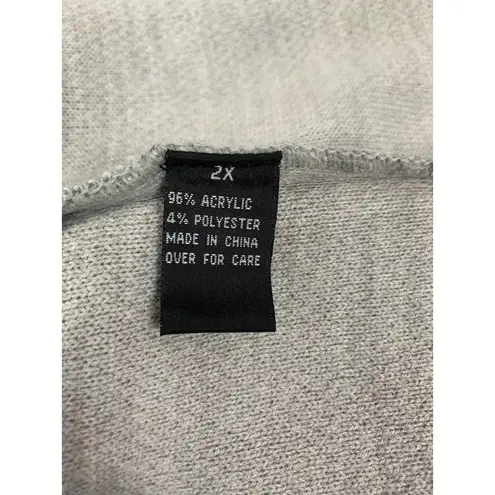 IN Studio Women's Fall Fantasy Grey Long Cardigan Gray Size 2X