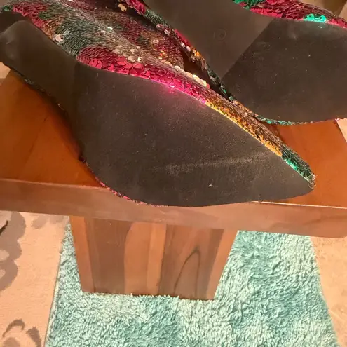 Akira Beautiful  Multicolor Sequin Knee high Stiletto Boots