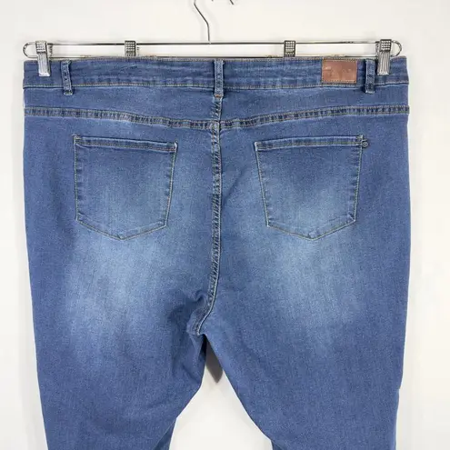 Tahari Plus Size 24W Jeans Skinny High Rise Blue Stretch Kelly Classic 1266