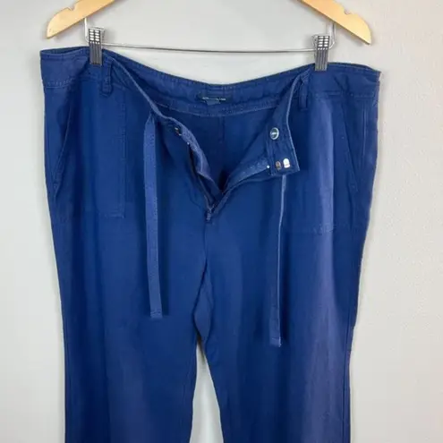 Tommy Hilfiger  Pants 16 Womens Navy‎ Blue Linen Blend Lightweight Drawstring