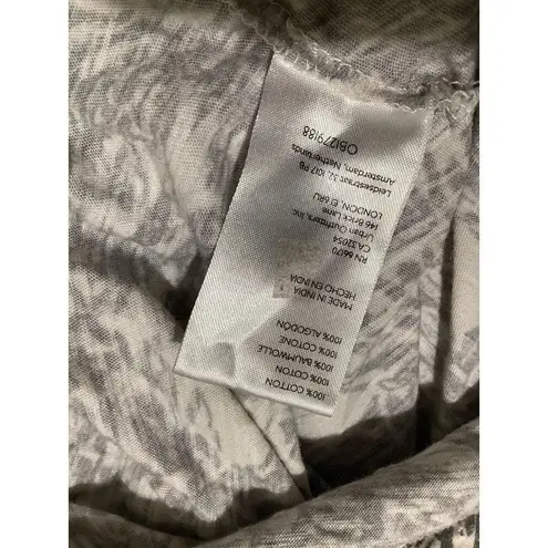 Pilcro Shirt Womens Large Gray Black Tiger Print Short Sleeve Cotton Casual