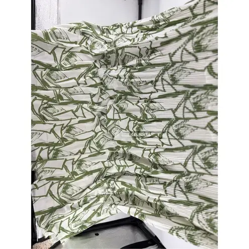 Fashion to figure FTF Rope Detail Sleeveless Maxi Dress White Green Print Women’s Plus Size 4 4X